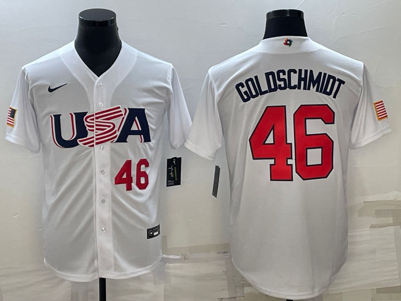 Men 2023 World Cub USA #46 Goldschmidt White Nike MLB Jersey6->more jerseys->MLB Jersey